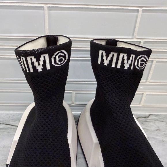MM6 Maison Margiela High-Cut Sock Sneakers Black Women's Casual Shoes - Picture 6 of 10
